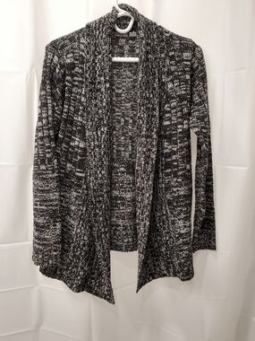 Jason Maxwell Black, Grey, White Marled Open Front Cardigan